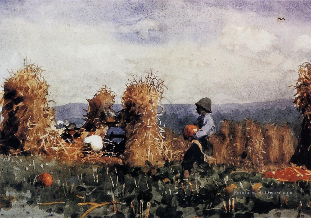 Le patch de citrouilles réalisme peintre Winslow Homer Peintures à l'huile